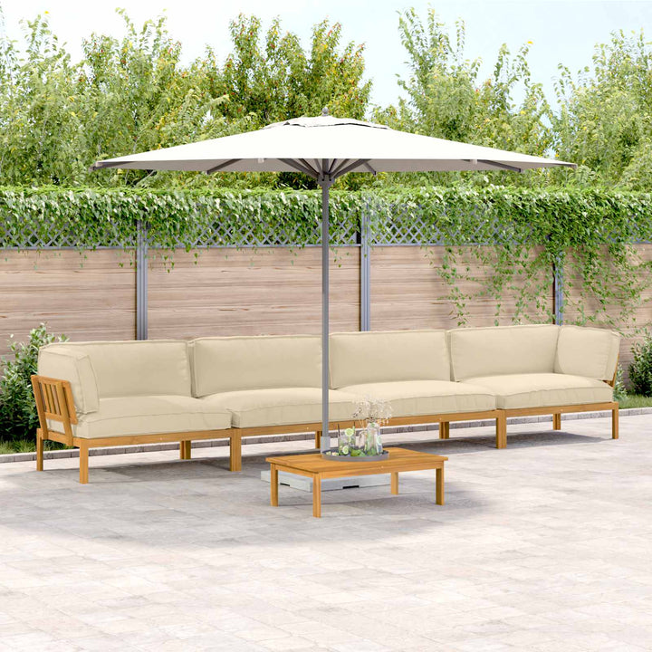 Sofa Sæt med pude Ensfarvet 5 pcs Beige Massivt Akacietræ