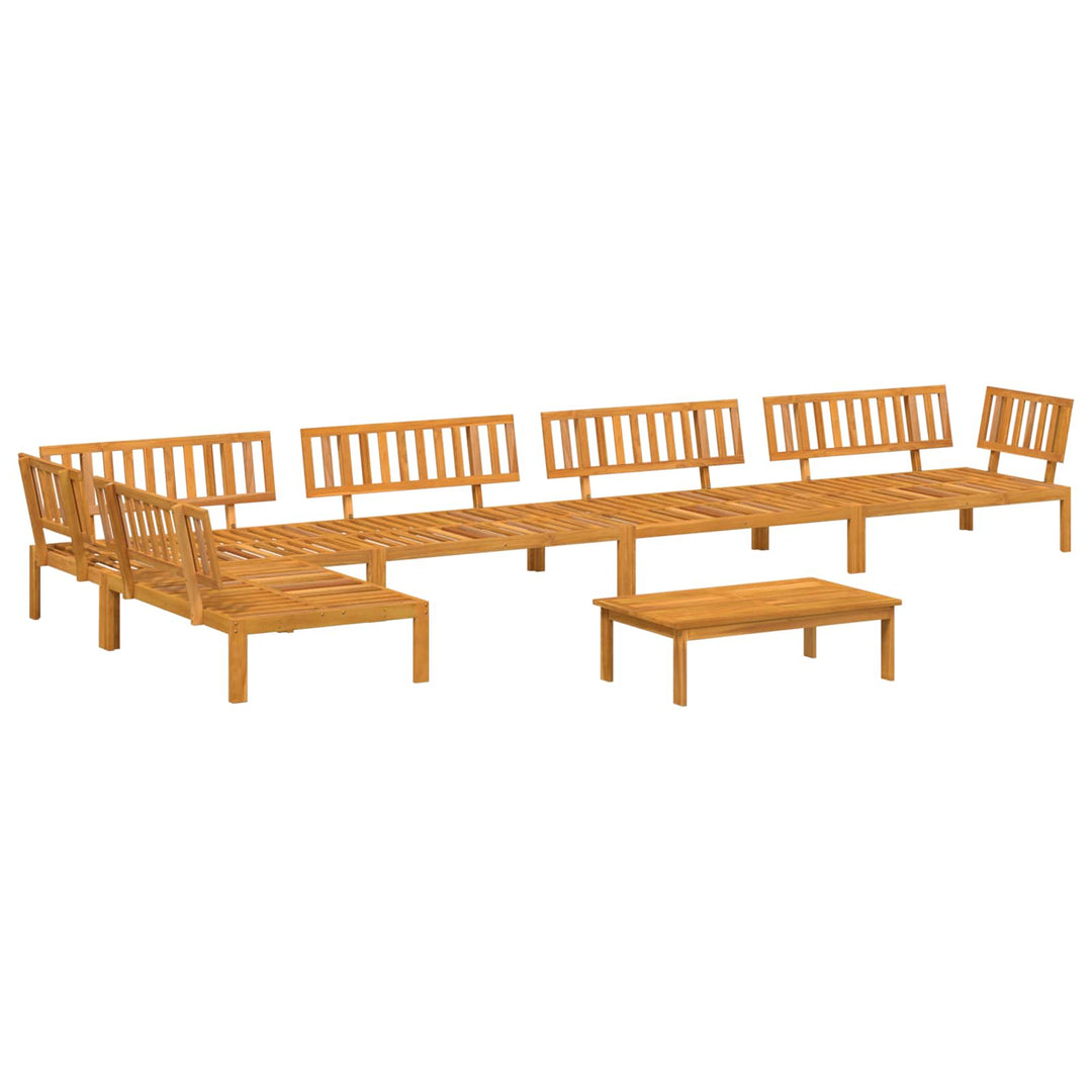 Sofa Sæt med pude Ensfarvet 6 pcs Gråbrun Massivt Akacietræ