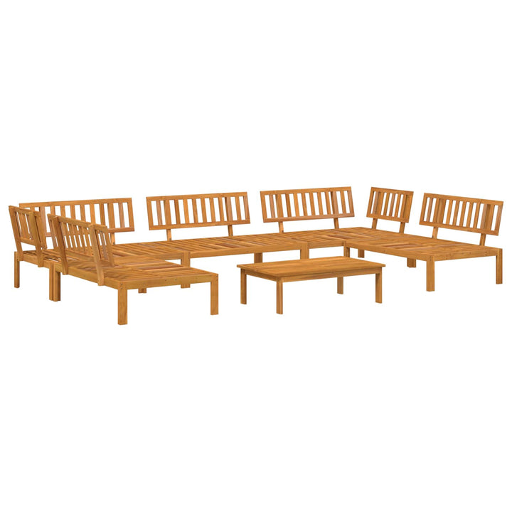 Sofa Sæt med pude Ensfarvet 6 pcs Gråbrun Massivt Akacietræ