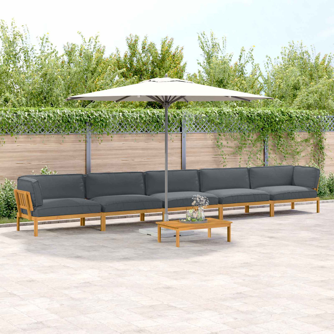 Sofa Sæt med pude Ensfarvet 6 pcs Antracit Massivt Akacietræ