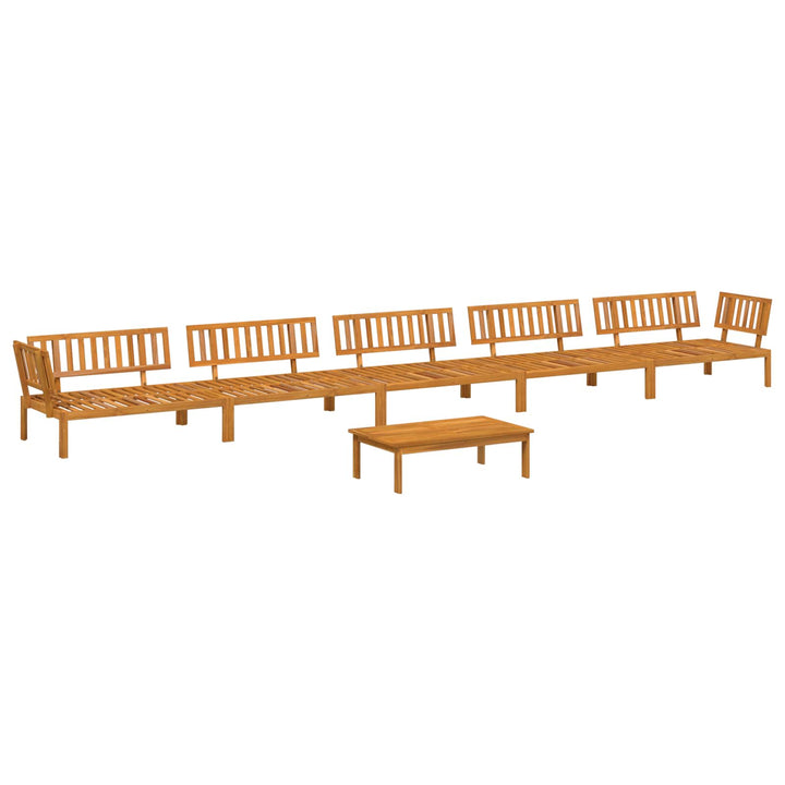Sofa Sæt med pude Ensfarvet 6 pcs Gråbrun Massivt Akacietræ