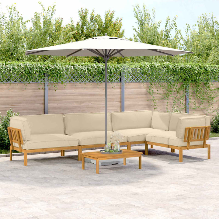 Sofa Sæt med pude Ensfarvet 5 pcs Beige Massivt Akacietræ