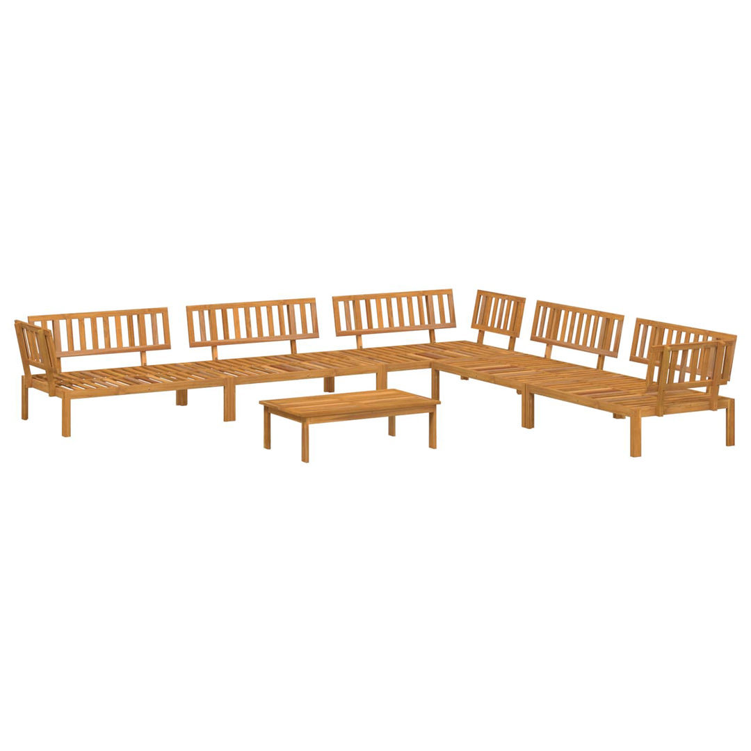 Sofa Sæt med pude Ensfarvet 6 pcs Gråbrun Massivt Akacietræ