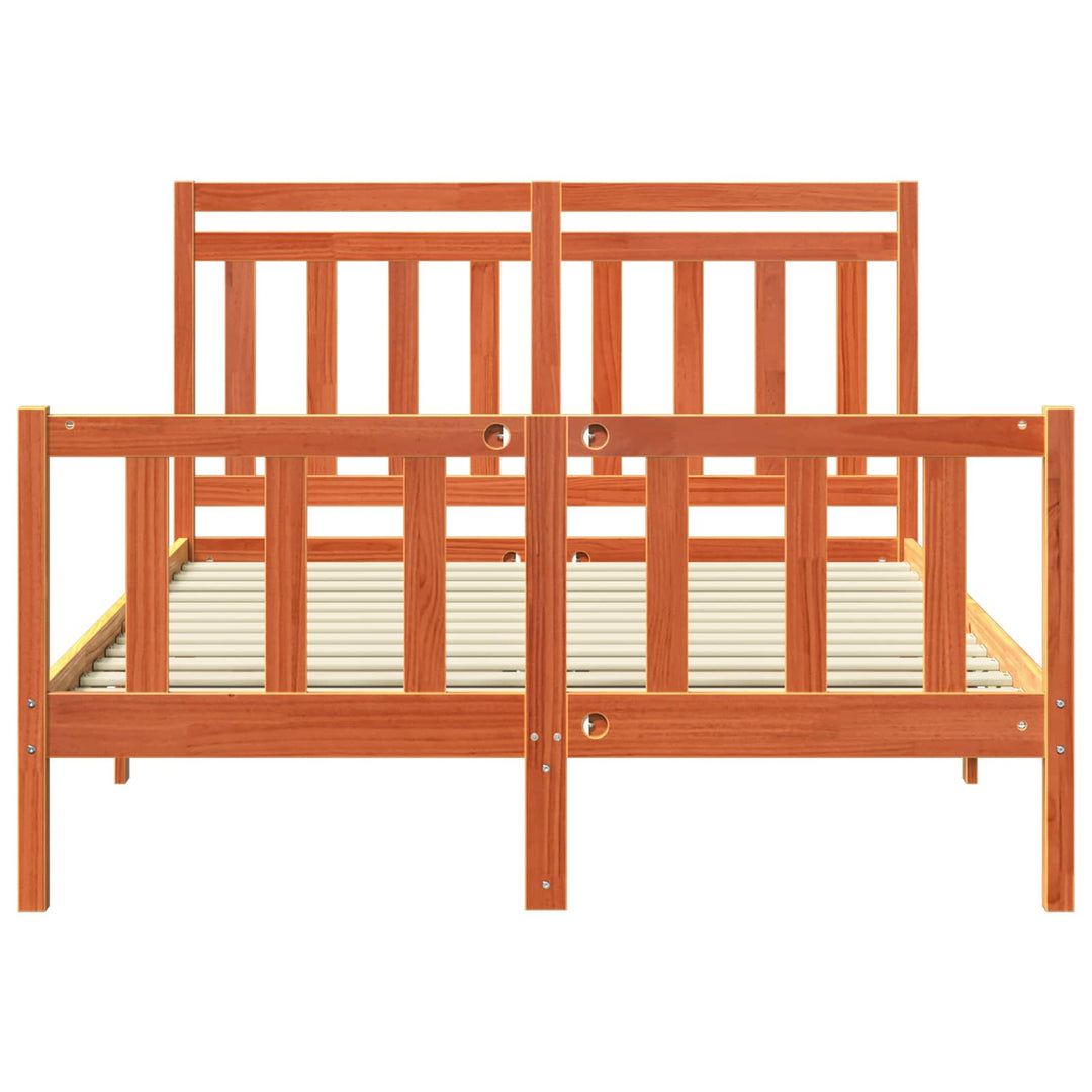 Sengestel Voks brun 205,5 x 155,5 x 100 cm Massiv fyrretræ