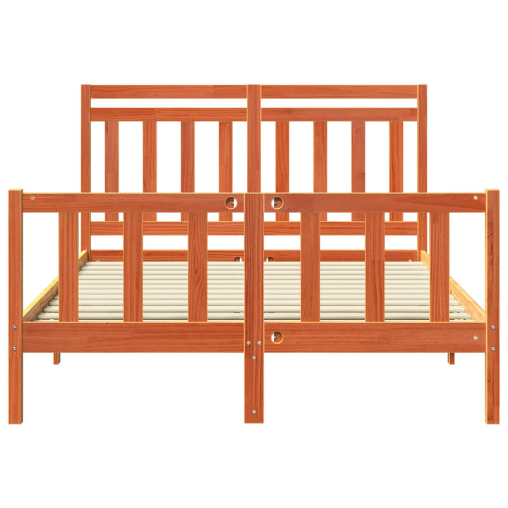 Sengestel Voks brun 205,5 x 155,5 x 100 cm Massiv fyrretræ