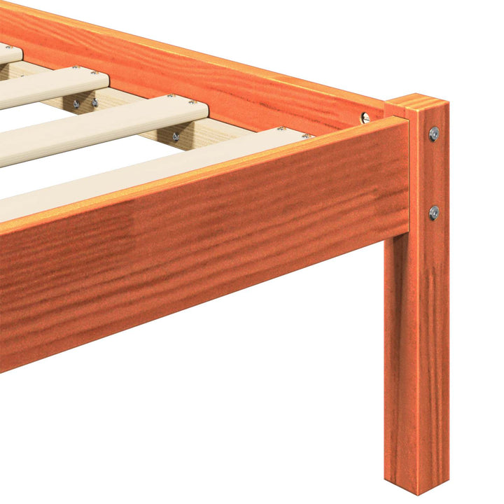 Sengestel Voks brun 205,5 x 165,5 x 100 cm Massivt fyrretræ