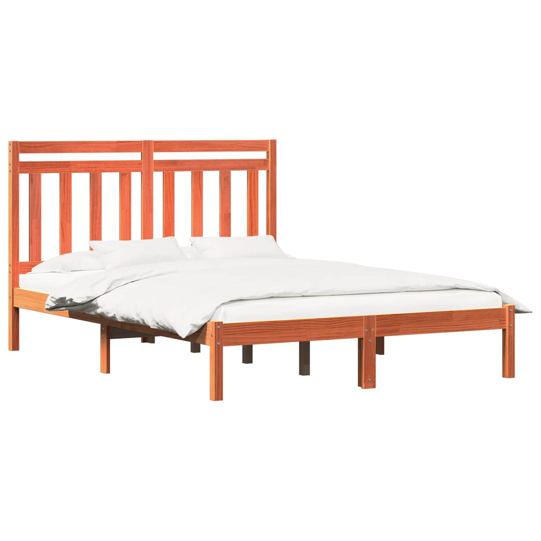 Sengestel Voks brun 205,5 x 165,5 x 100 cm Massivt fyrretræ