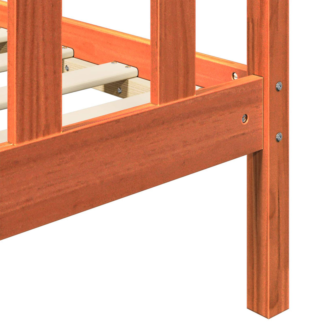 Sengestel med hovedgærde 2 pcs Voks brun 205,5 x 185,5 x 100 cm