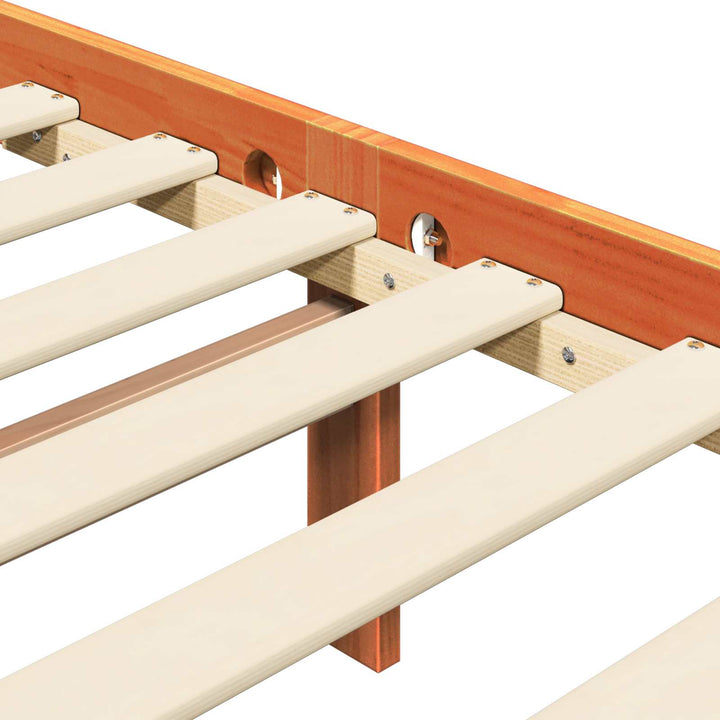 Sengestel med hovedgærde 2 pcs Voks brun 205,5 x 185,5 x 100 cm