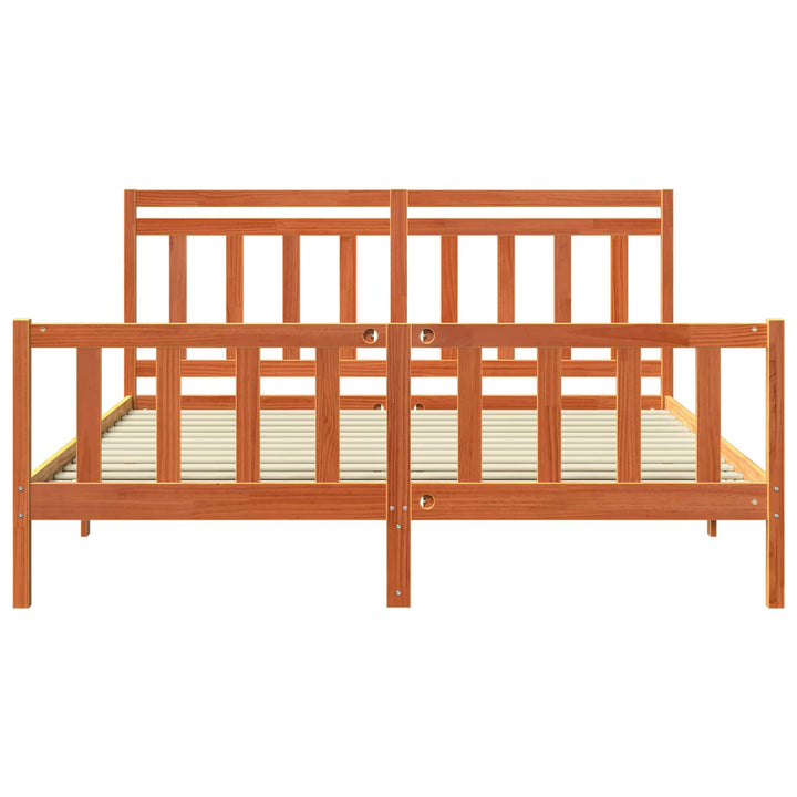 Sengestel med hovedgærde 2 pcs Voks brun 205,5 x 185,5 x 100 cm