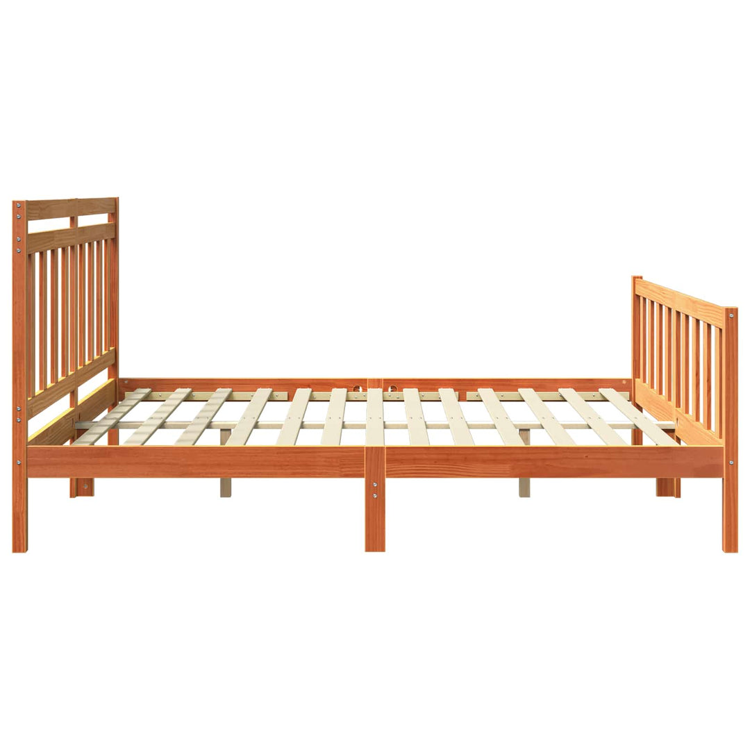 Sengestel med hovedgærde 2 pcs Voks brun 205,5 x 185,5 x 100 cm