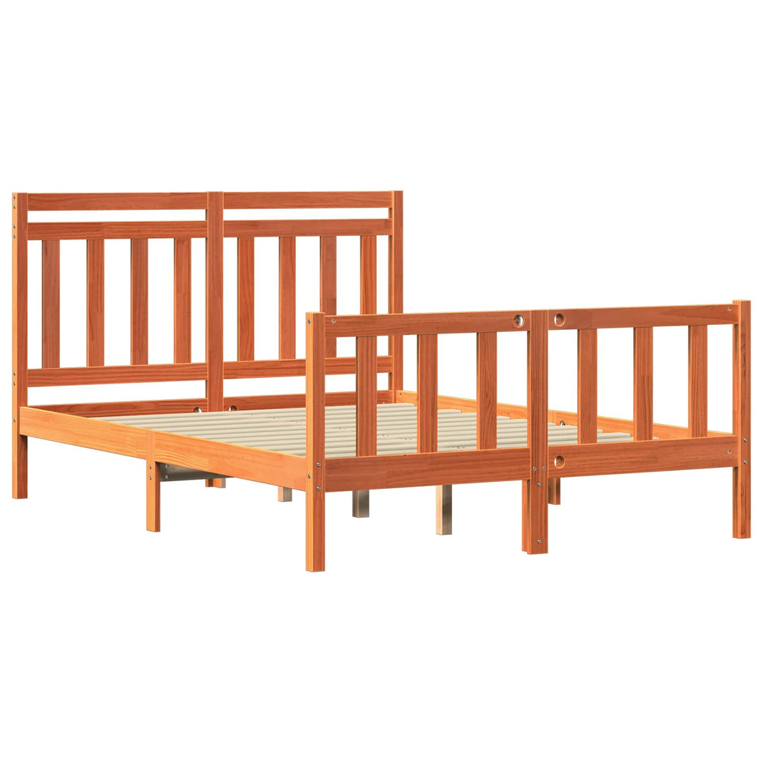 Sengestel Voks brun 205,5 x 165,5 x 100 cm Massiv fyrretræ