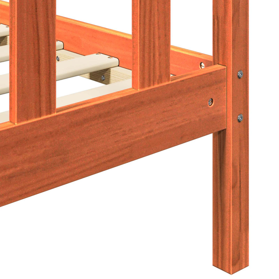 Sengestel med hovedgærde 2 pcs Voks brun 205,5 x 145,5 x 100 cm
