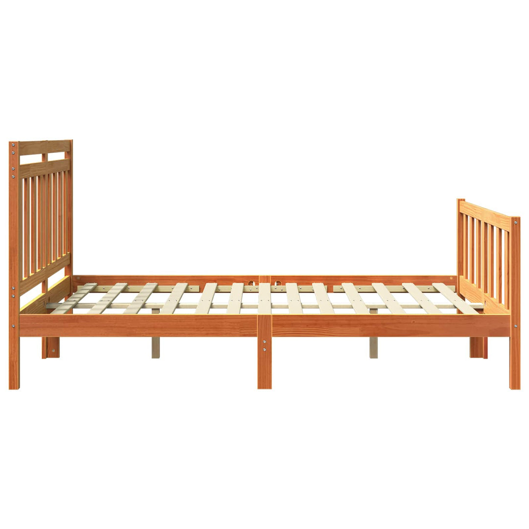 Sengestel med hovedgærde 2 pcs Voks brun 205,5 x 145,5 x 100 cm