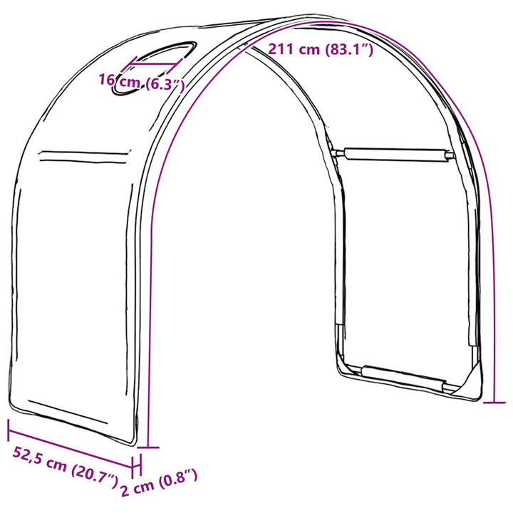 Seng Tunnel 2 pcs Sort 211 x 52,5 x 2 cm Polyester
