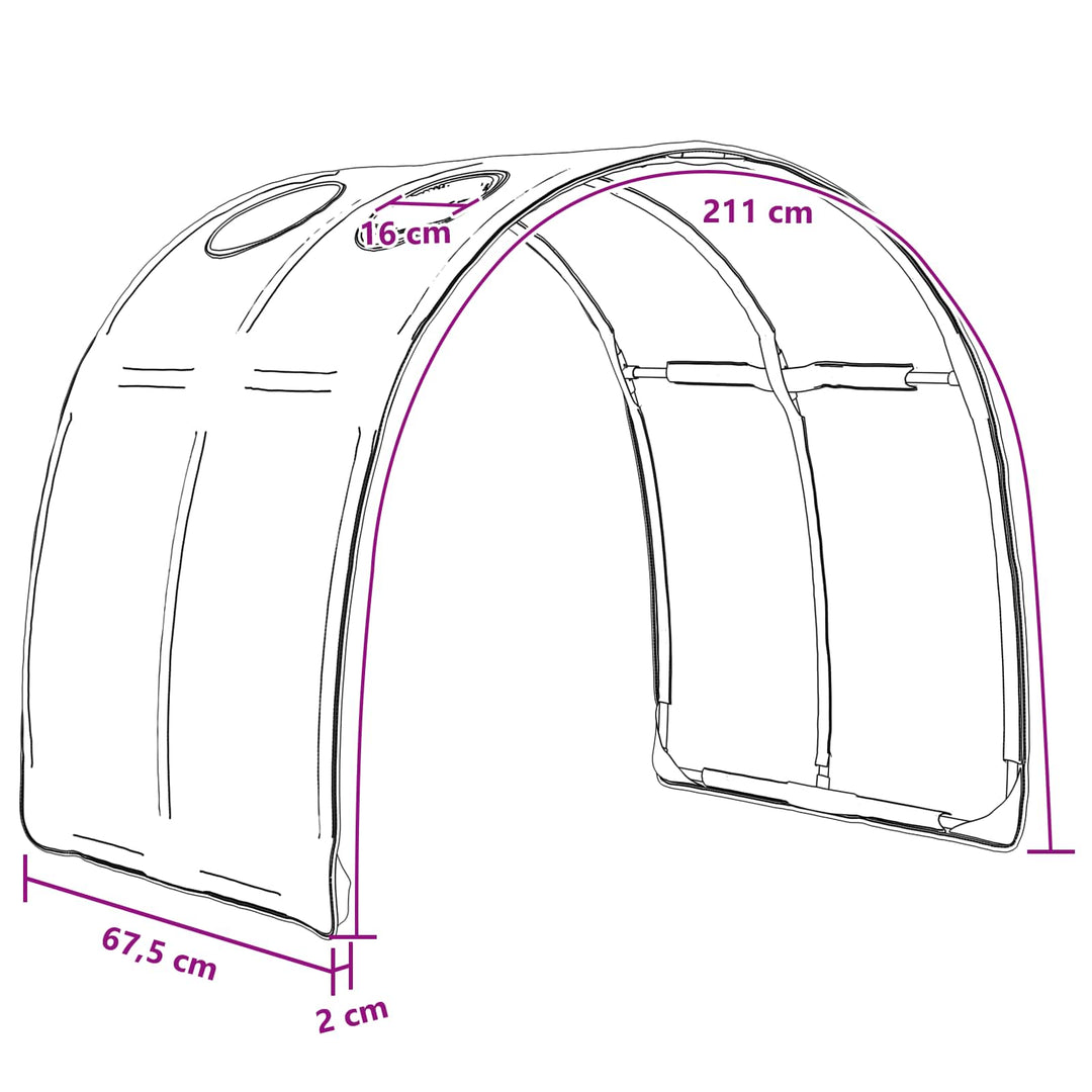 Seng Tunnel 2 pcs Sort 211 x 67.5 x 2 cm Polyester
