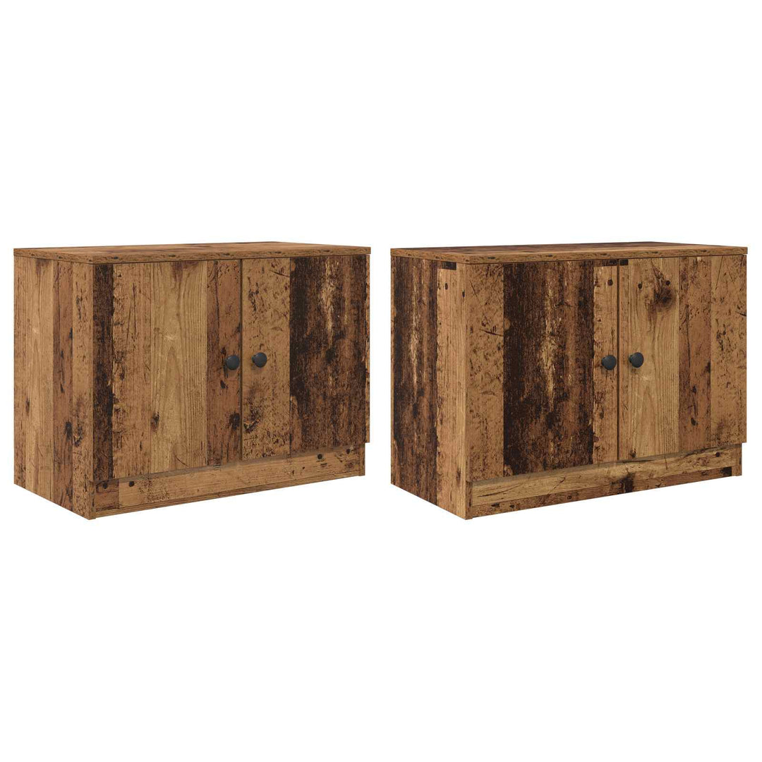 Sengeskab 2 pcs Gammelt træ 66 x 35 x 48 cm Konstrueret træ