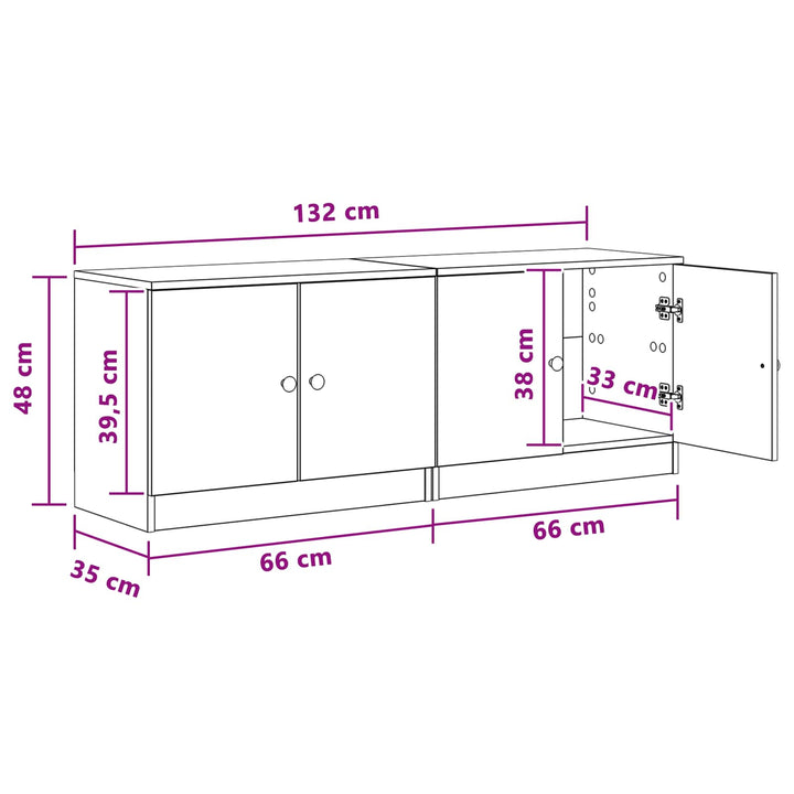 Sengeskab 2 pcs Gammelt træ 66 x 35 x 48 cm Konstrueret træ