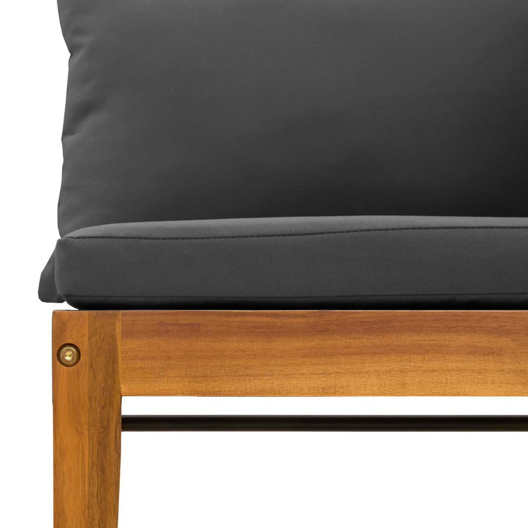 Havemøbel Midtersofa med Puder Massiv akacietræ & reb