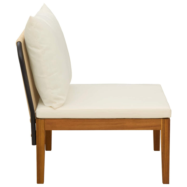 Havemøbel Midtersofa med Puder Massiv akacietræ & reb