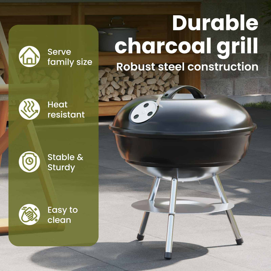 Kulgrill Sort 36,5 x 36,5 x 40 cm