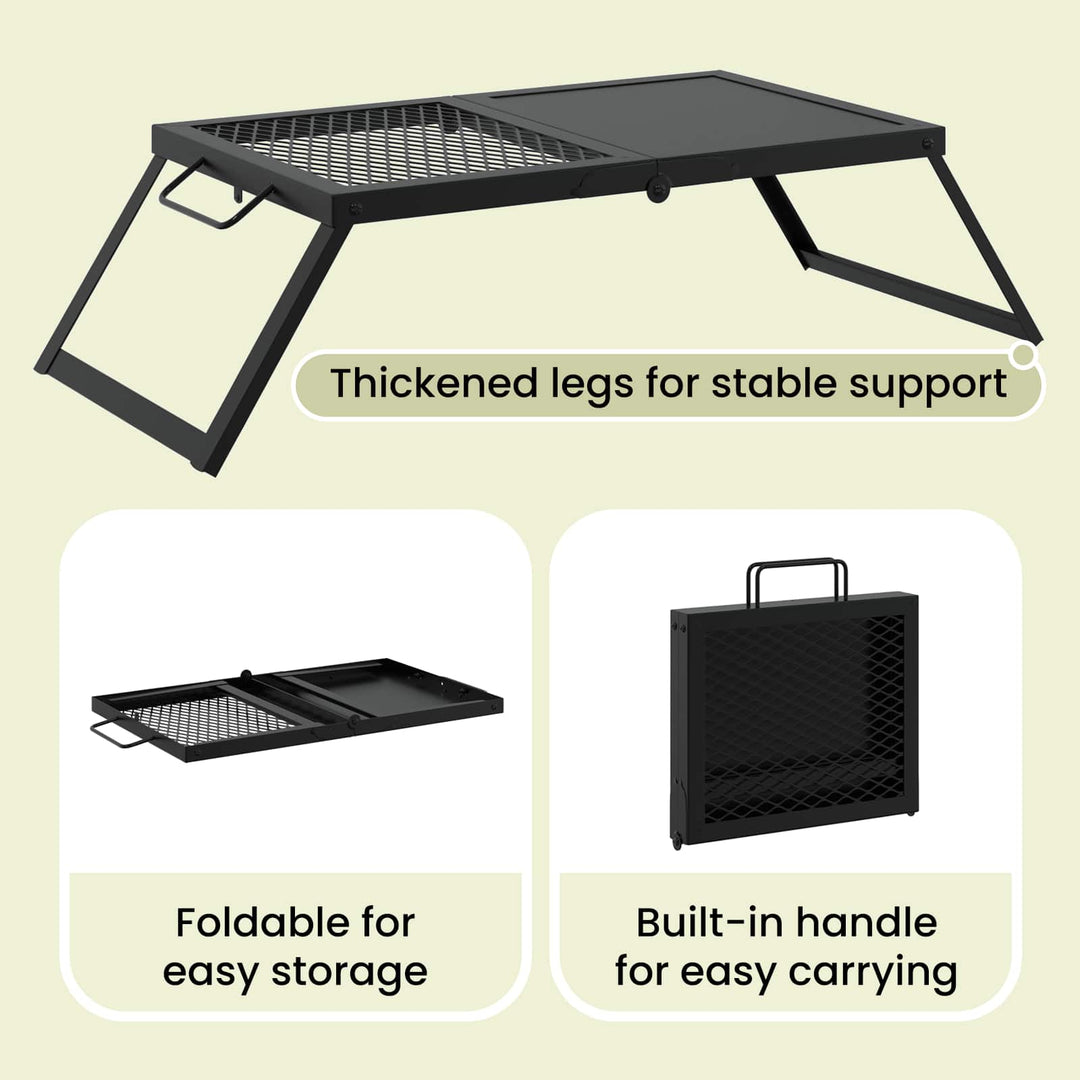 Foldbart Camping Grill Sort 31,5 x 26,5 x 4 cm Legeret Stål