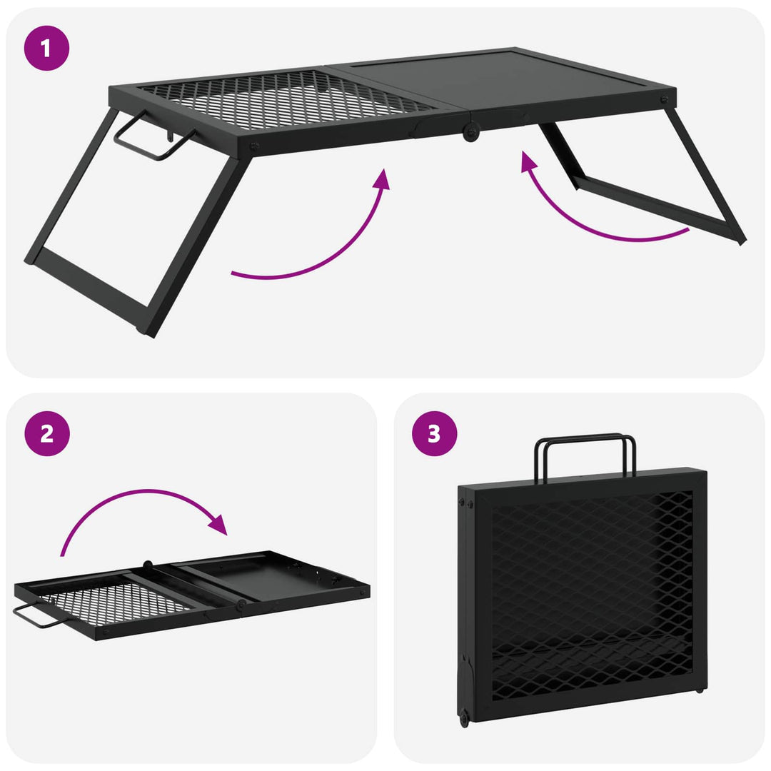Foldbart Camping Grill Sort 31,5 x 26,5 x 4 cm Legeret Stål
