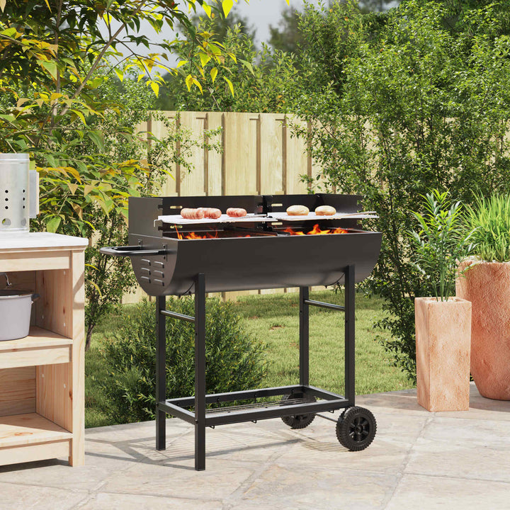 Kulgrill 96,5 x 42,5 x 88,5 cm Sort