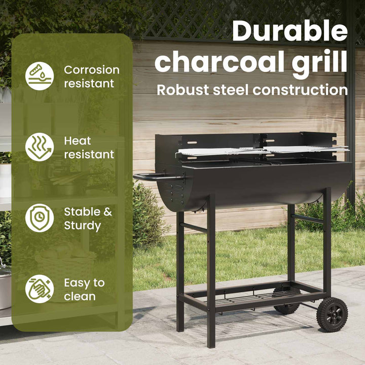 Kulgrill 96,5 x 42,5 x 88,5 cm Sort