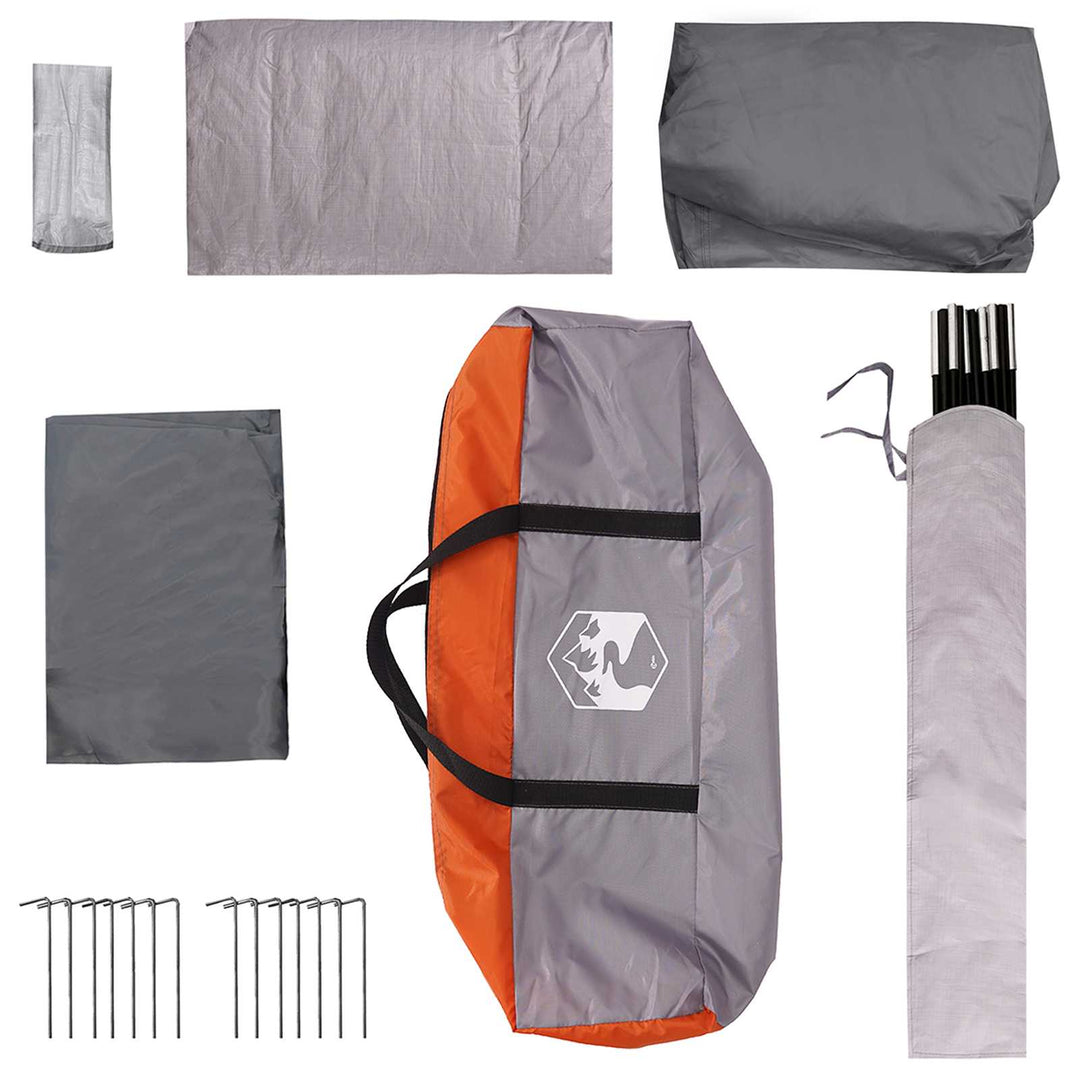 Familietelt med tag Grå og orange 320 x 210 x 180 cm Polyester