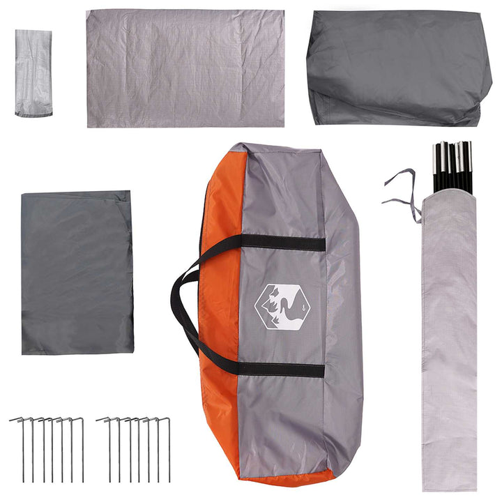 Familietelt med tag Grå og orange 320 x 210 x 180 cm Polyester