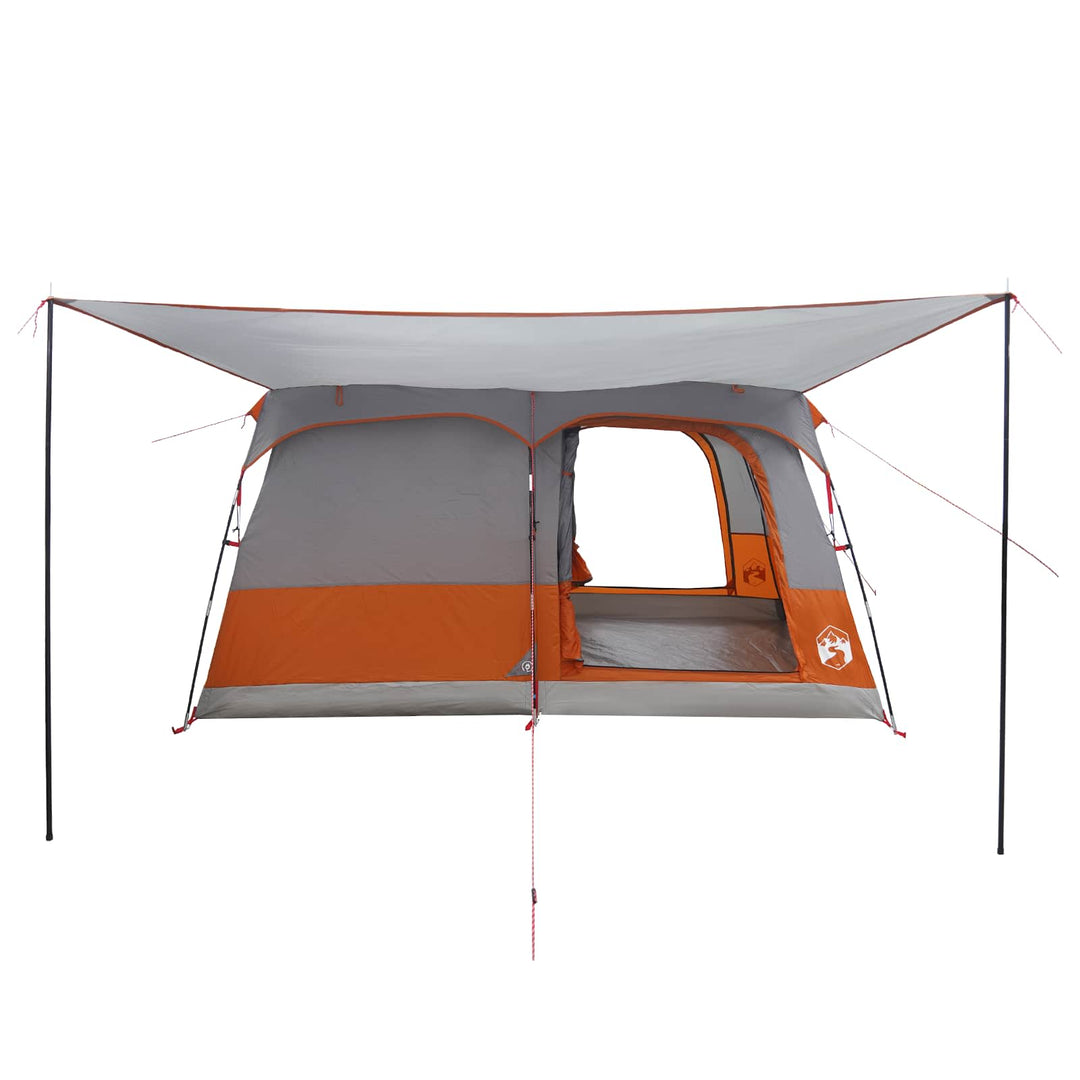 Familietelt med tag Grå og orange 320 x 210 x 180 cm Polyester