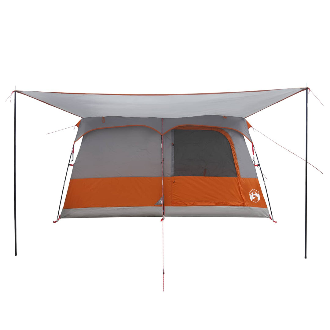 Familietelt med tag Grå og orange 320 x 210 x 180 cm Polyester