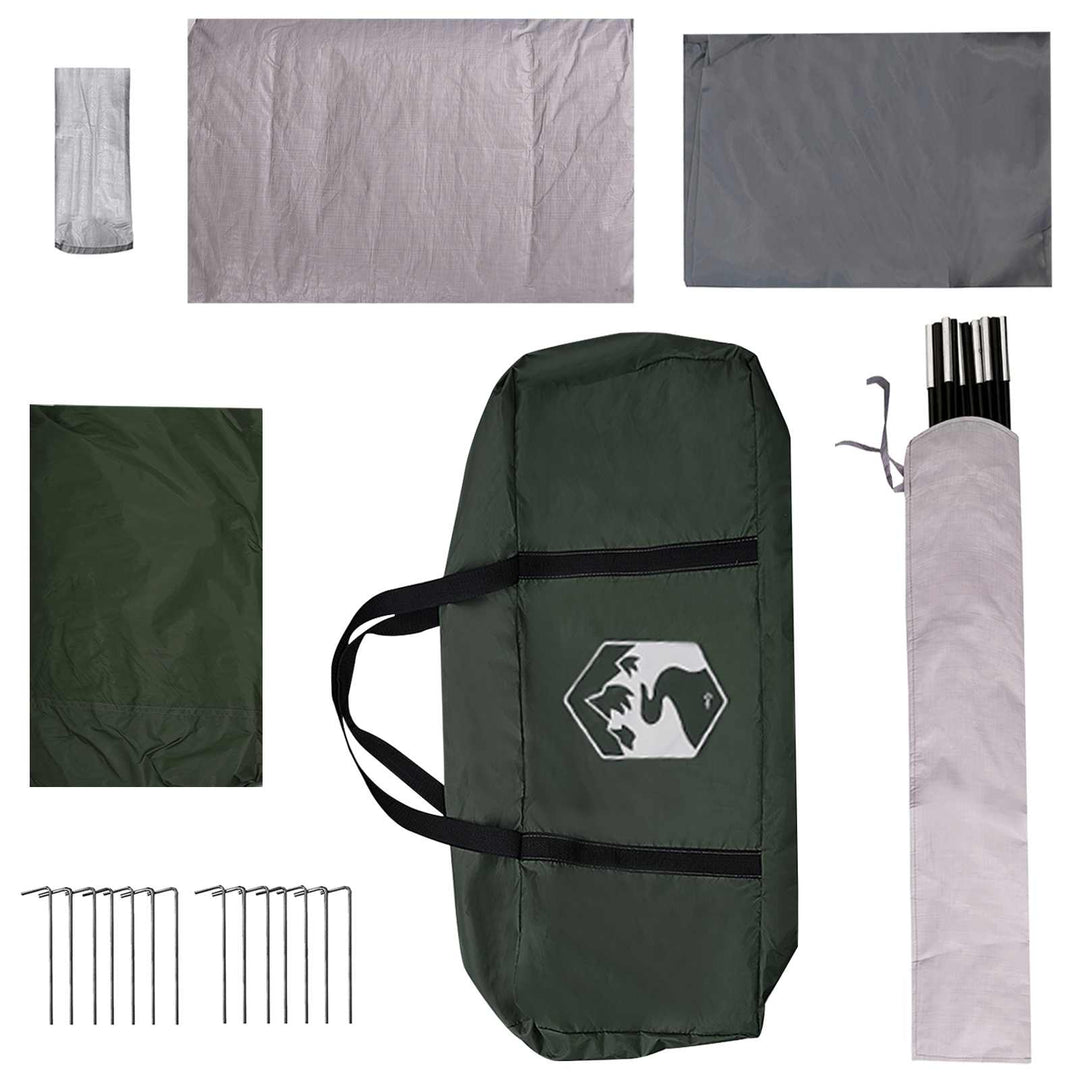 Familietelt med tag Army Grøn 320 x 210 x 180 cm Polyester