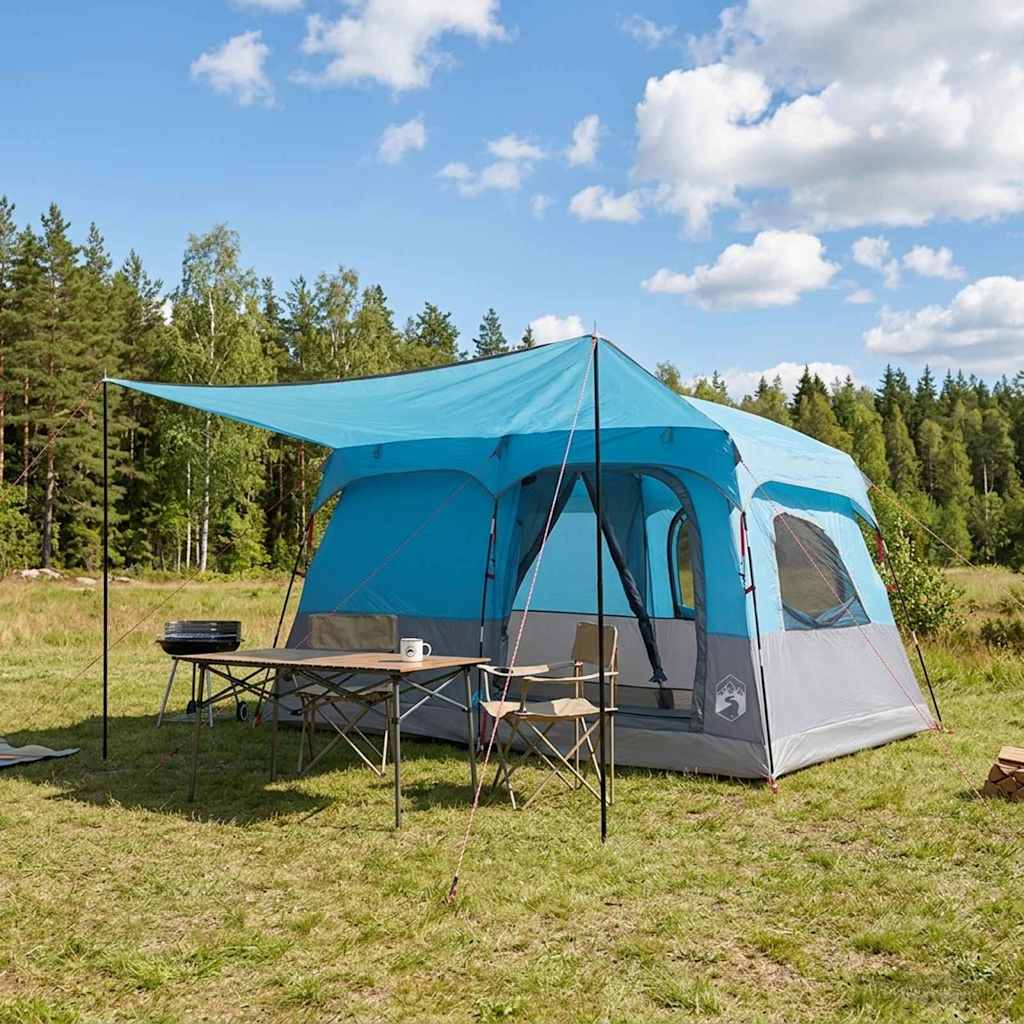 Familietelt med tag Blå 380 x 260 x 190 cm Polyester