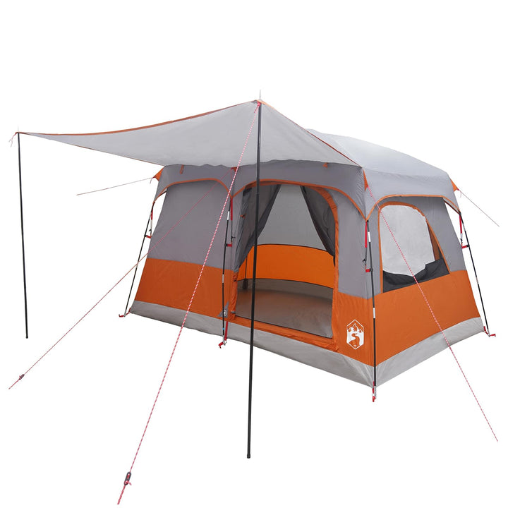 Familietelt med tag Grå og orange 380 x 260 x 190 cm Polyester
