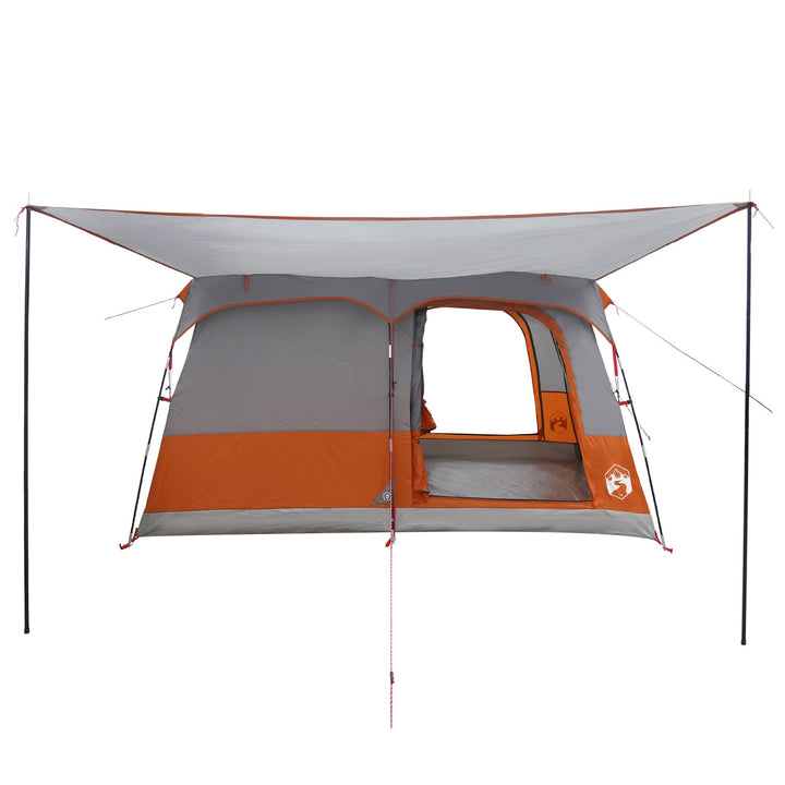Familietelt med tag Grå og orange 380 x 260 x 190 cm Polyester
