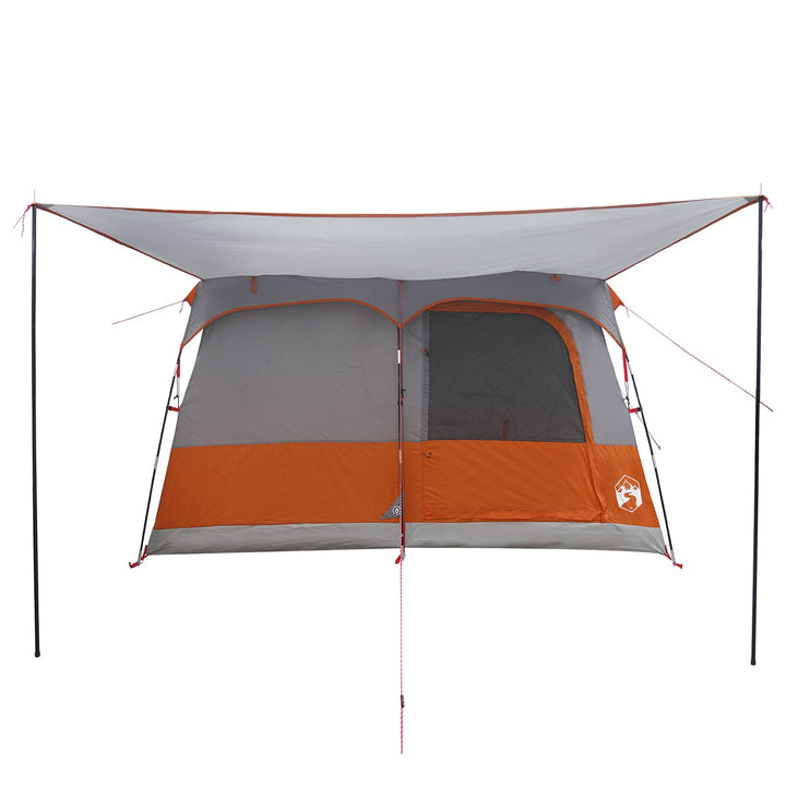 Familietelt med tag Grå og orange 380 x 260 x 190 cm Polyester