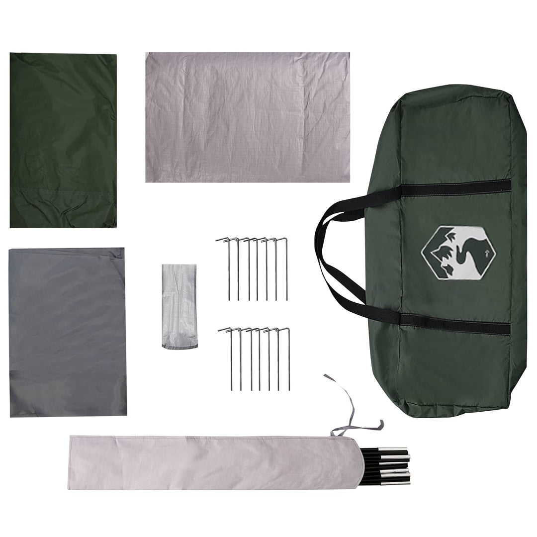 Familietelt med tag Army Grøn 380 x 260 x 190 cm Polyester