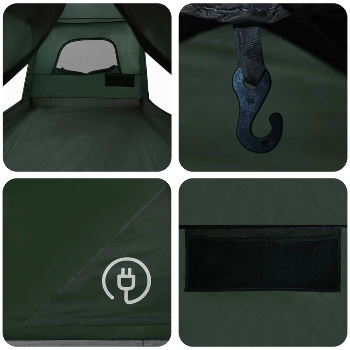 Familietelt med tag Army Grøn 380 x 260 x 190 cm Polyester