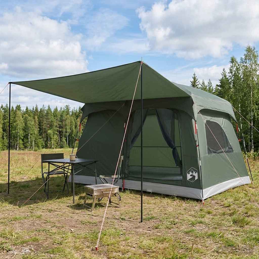 Familietelt med tag Army Grøn 380 x 260 x 190 cm Polyester