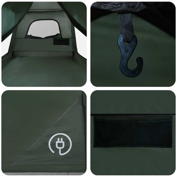 Familietelt Army Grøn 420 x 305 x 200 cm Polyester og Stål