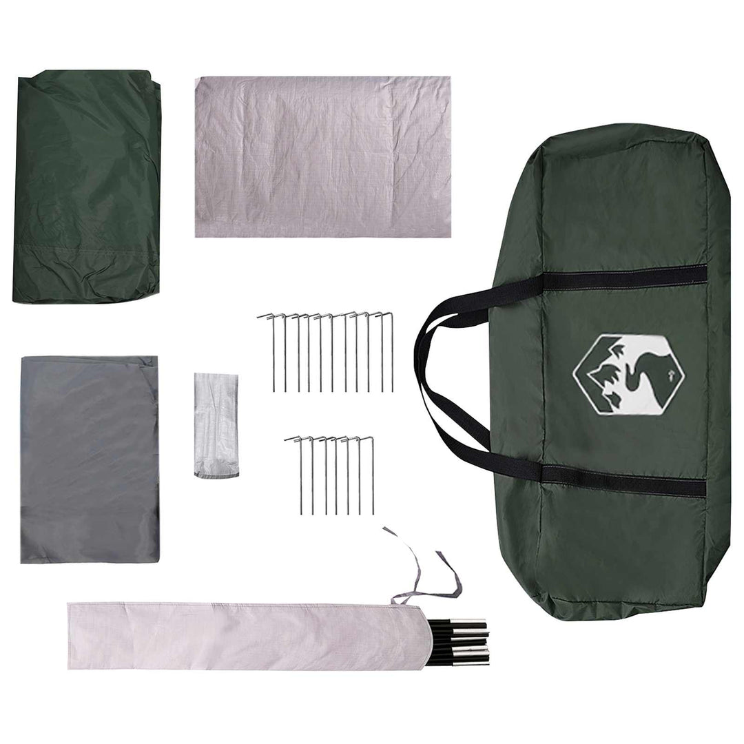 Familietelt Army Grøn 500 x 400 x 230 cm Polyester og Stål