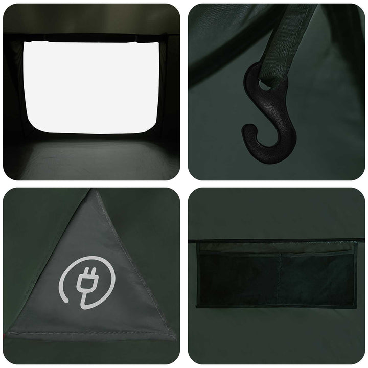 Hyttetelt med tag Army Grøn 300 x 210 x 156 cm Polyester