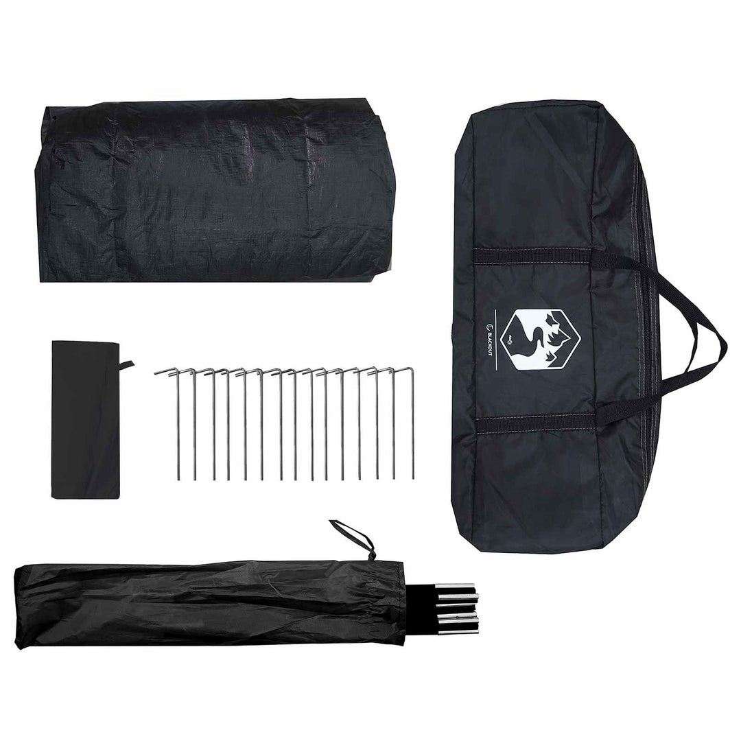 Hyttetelt med tag Hvid Blackout 400 x 210 x 180 cm Polyester