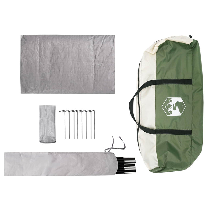 Camping telt med regnslag vandafvisende Grøn 245 x 245 x 149 cm