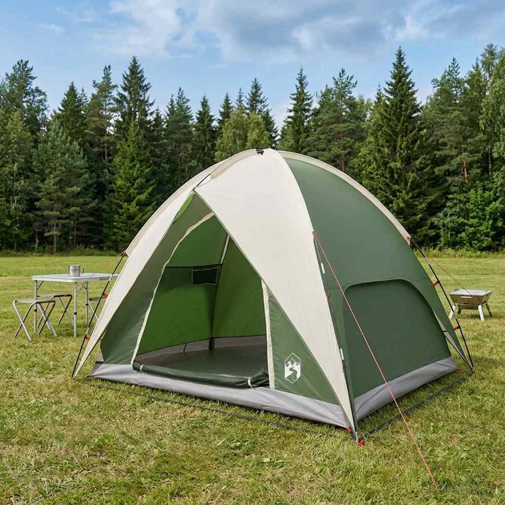 Camping telt med regnslag vandafvisende Grøn 245 x 245 x 149 cm