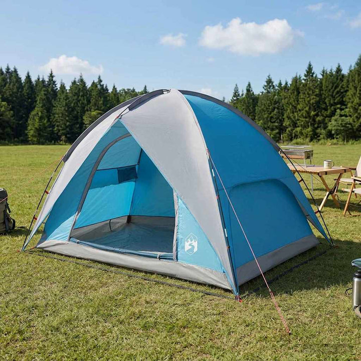 Camping telt med regnslag vandafvisende Blå 245 x 245 x 149 cm