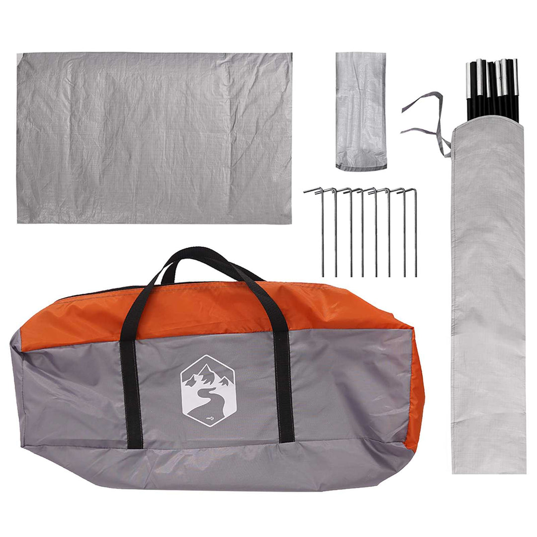 Camping telt med regnslag vandafvisende Kuppel Grå og orange