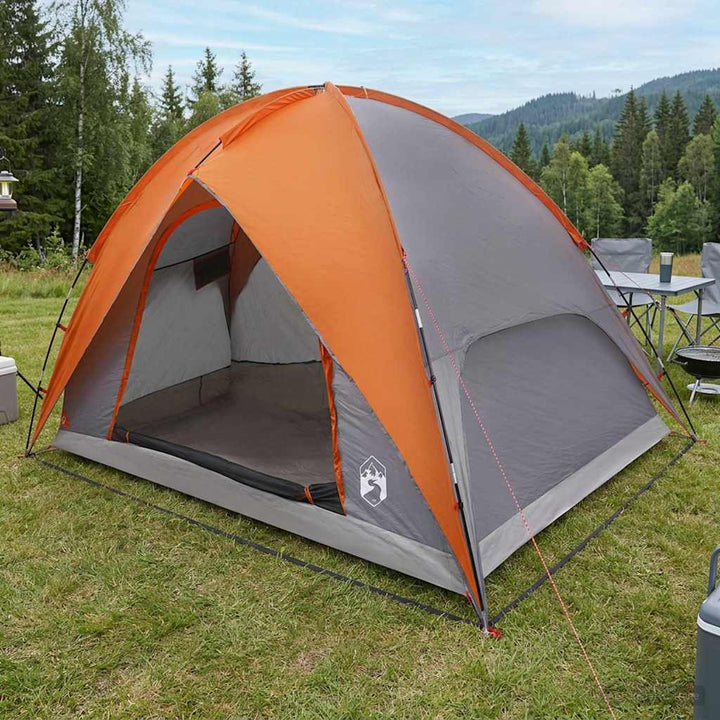 Camping telt med regnslag vandafvisende Kuppel Grå og orange